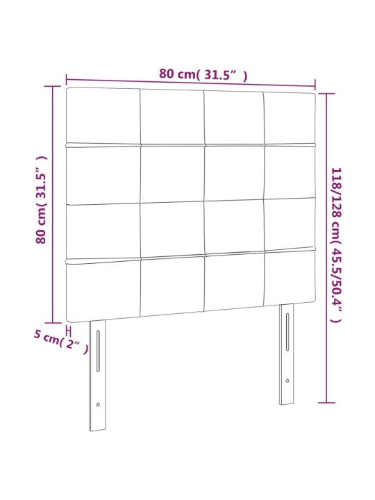 Galvūgalis, 2vnt., juodos spalvos, 80x5x78/88cm, aksomas