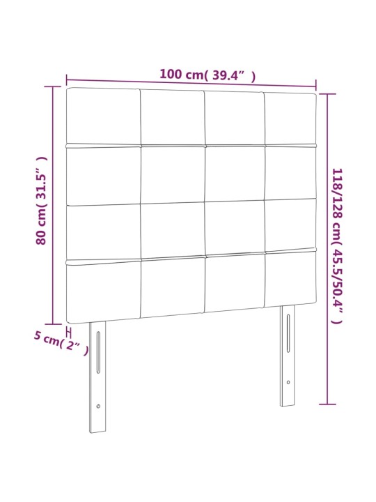 Galvūgalis, 2vnt., juodos spalvos, 100x5x78/88cm, aksomas