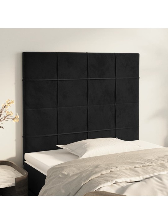 Galvūgalis, 2vnt., juodos spalvos, 100x5x78/88cm, aksomas