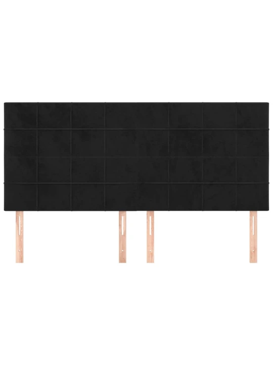Galvūgalis, 4vnt., juodos spalvos, 80x5x78/88cm, aksomas