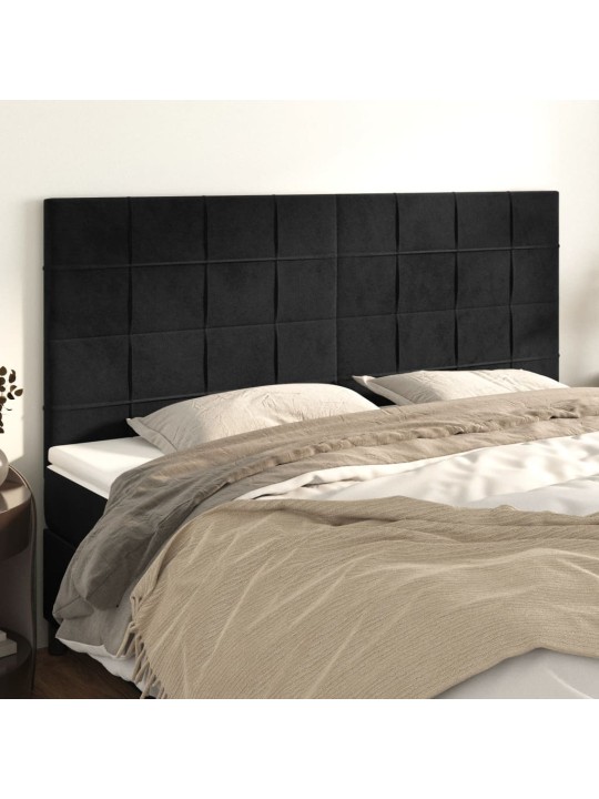 Galvūgalis, 4vnt., juodos spalvos, 80x5x78/88cm, aksomas