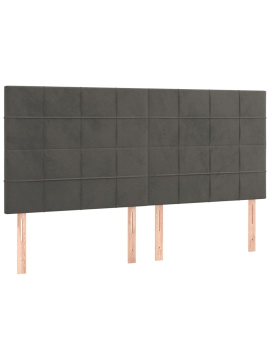 Galvūgalis, 4vnt.,tamsiai pilkos spalvos,90x5x78/88cm, aksomas