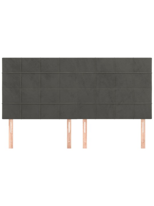 Galvūgalis, 4vnt.,tamsiai pilkos spalvos,90x5x78/88cm, aksomas