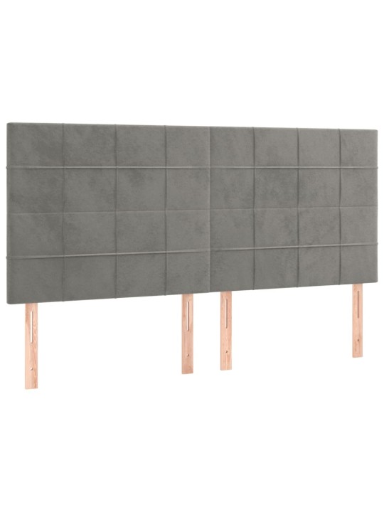 Galvūgalis, 4vnt.,šviesiai pilkos spalvos,100x5x78/88cm,aksomas