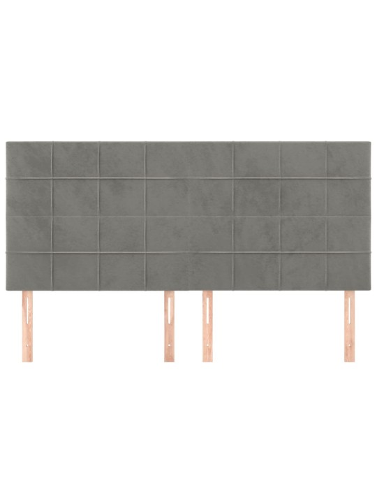Galvūgalis, 4vnt.,šviesiai pilkos spalvos,100x5x78/88cm,aksomas