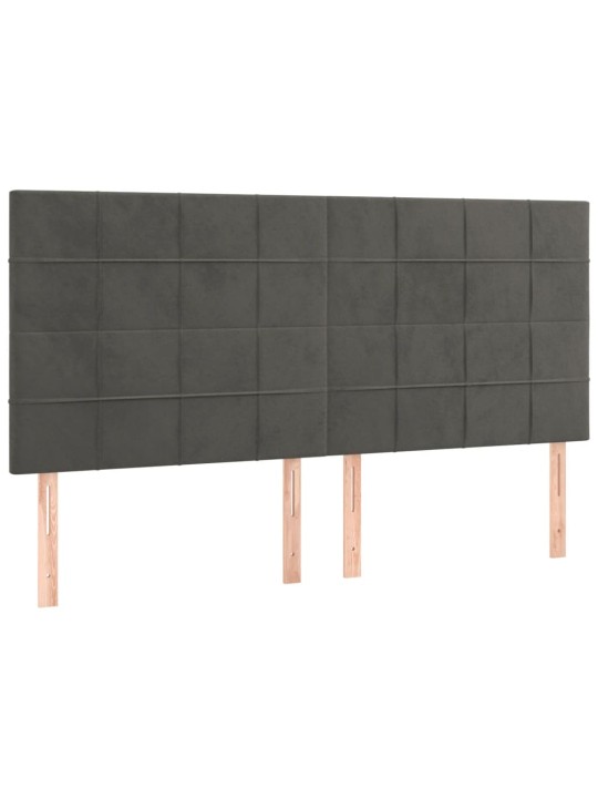 Galvūgalis, 4vnt.,tamsiai pilkos spalvos,100x5x78/88cm, aksomas