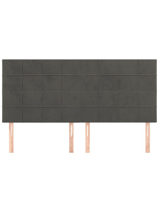Galvūgalis, 4vnt.,tamsiai pilkos spalvos,100x5x78/88cm, aksomas