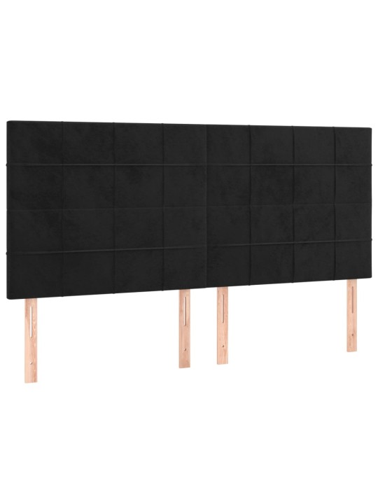 Galvūgalis, 4vnt., juodos spalvos, 100x5x78/88cm, aksomas