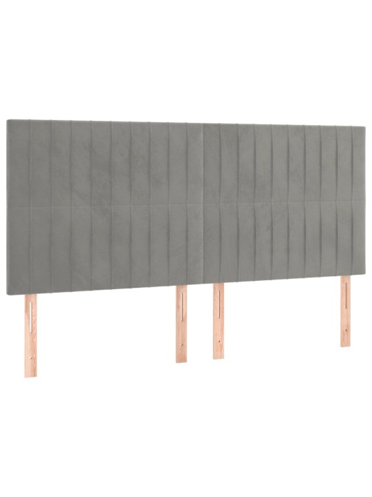 Galvūgalis, 4vnt.šviesiai pilkos spalvos, 80x5x78/88cm, aksomas