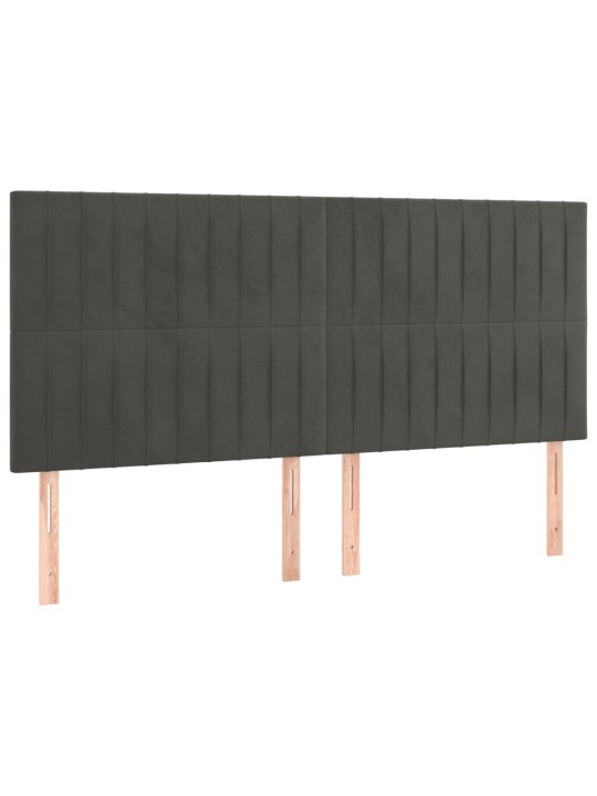 Galvūgalis, 4vnt.,tamsiai pilkos spalvos,90x5x78/88cm, aksomas