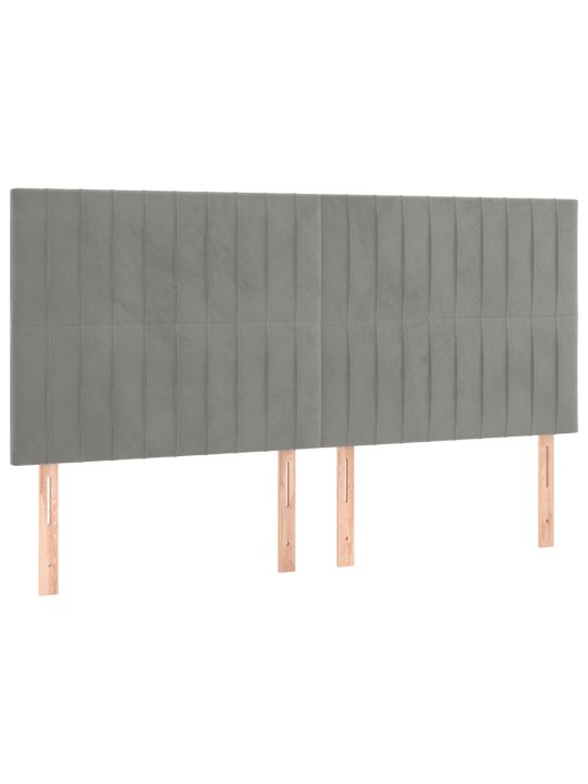 Galvūgalis, 4vnt.,šviesiai pilkos spalvos,100x5x78/88cm,aksomas