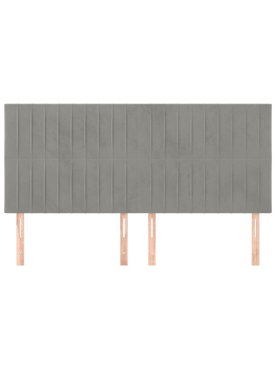 Galvūgalis, 4vnt.,šviesiai pilkos spalvos,100x5x78/88cm,aksomas