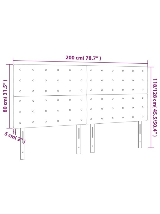 Galvūgalis, 4vnt., juodos spalvos, 100x5x78/88cm, audinys