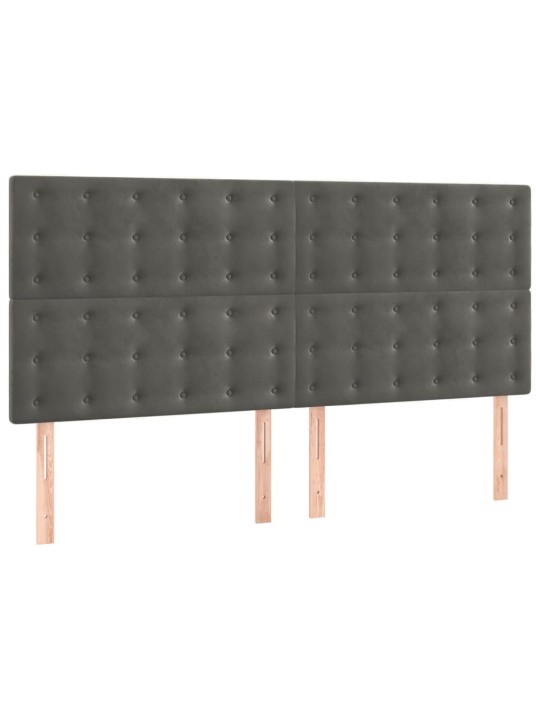 Galvūgalis, 4vnt.,tamsiai pilkos spalvos,90x5x78/88cm, aksomas