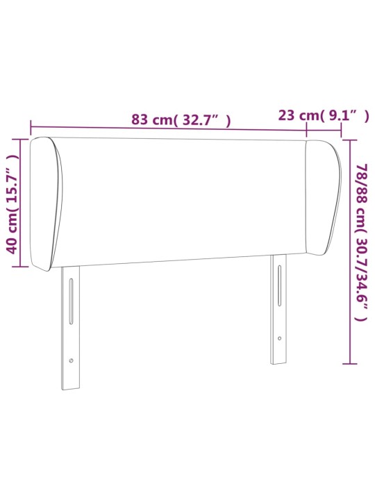 Galvūgalis su auselėmis, baltos,83x23x78/88cm, dirbtinė oda