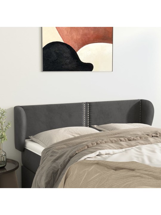 Galvūgalis su auselėmis, tamsiai pilkos,147x23x78/88cm, aksomas