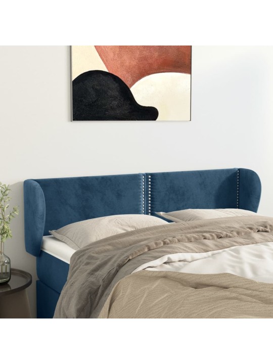 Galvūgalis su auselėmis, tamsiai mėlyna,147x23x78/88cm, aksomas