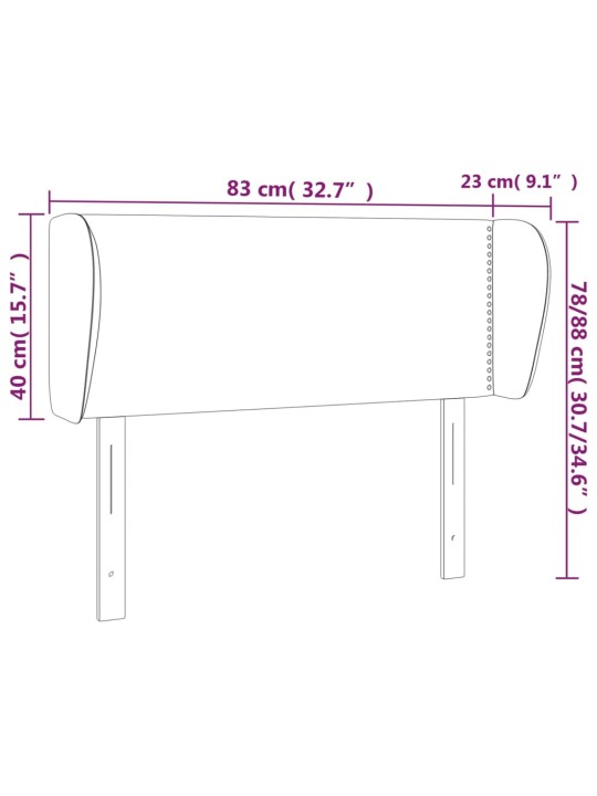Galvūgalis su auselėmis, baltos,83x23x78/88cm, dirbtinė oda