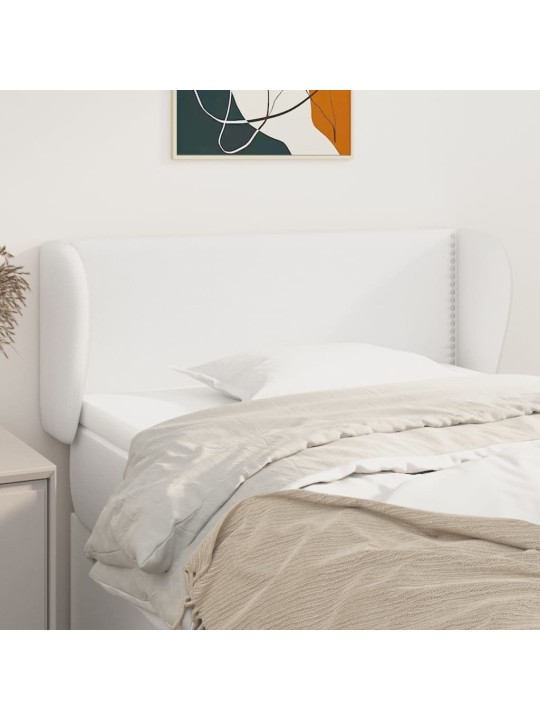 Galvūgalis su auselėmis, baltos,83x23x78/88cm, dirbtinė oda