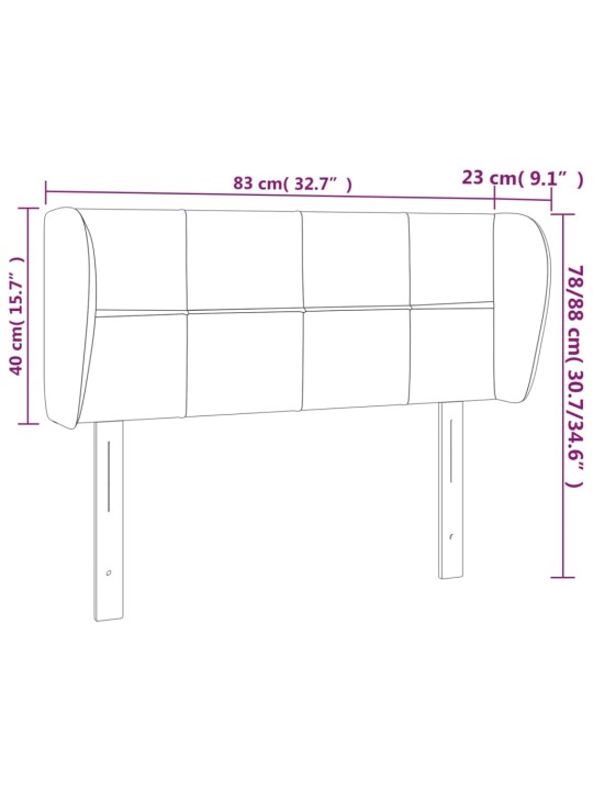 Galvūgalis su auselėmis, juodos spalvos,83x23x78/88 cm, audinys