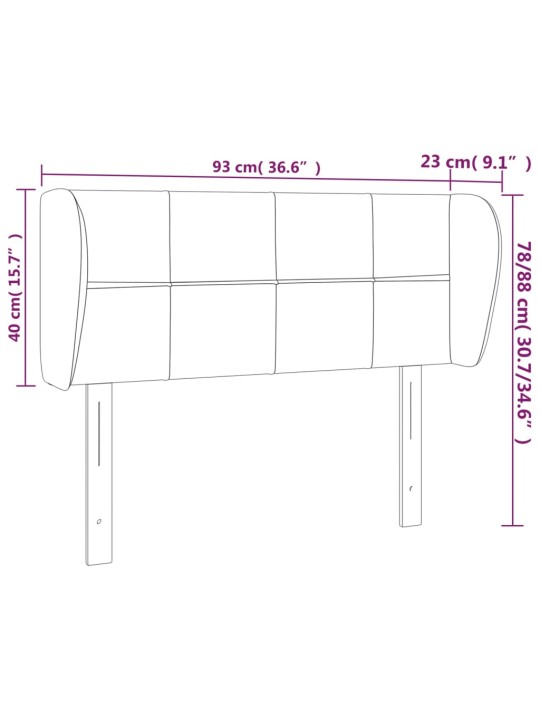 Galvūgalis su auselėmis, juodos spalvos,93x23x78/88cm, audinys