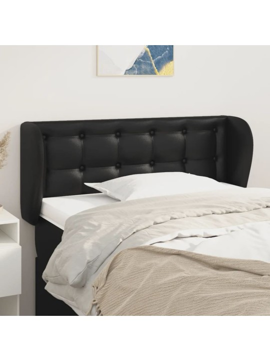 Galvūgalis su auselėmis, juodos,83x23x78/88cm, dirbtinė oda