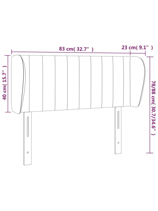 Galvūgalis su auselėmis, juodos spalvos,83x23x78/88 cm, audinys