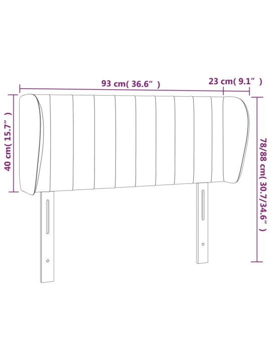 Galvūgalis su auselėmis, juodos spalvos,93x23x78/88cm, audinys