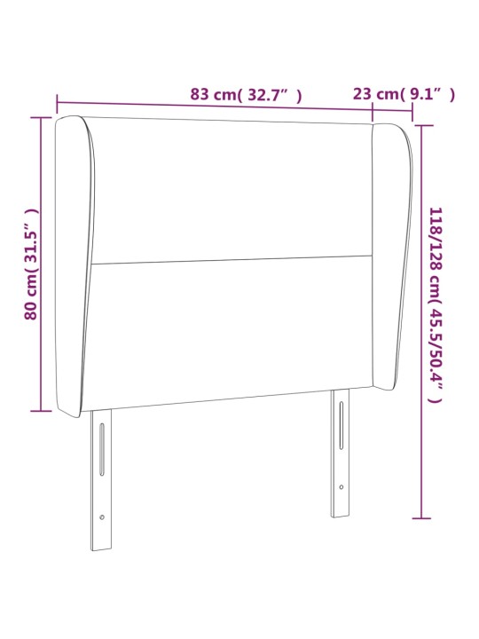 Galvūgalis su auselėmis, mėlynas, 83x23x118/128cm, audinys