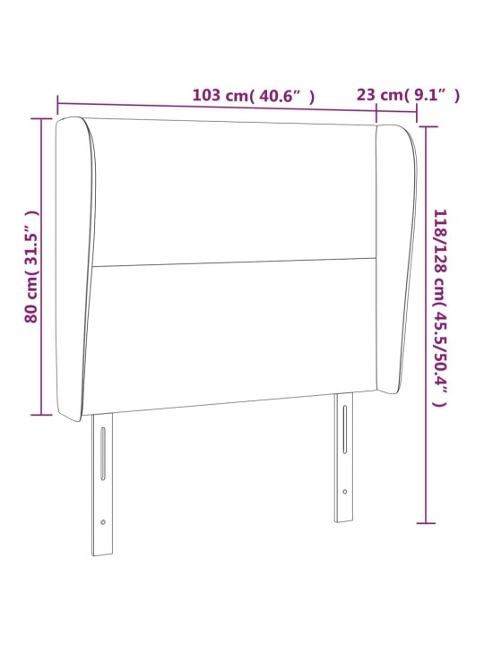 Galvūgalis su auselėmis, rudas, 103x23x118/128cm, audinys