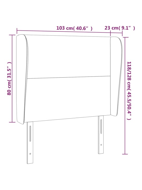 Galvūgalis su auselėmis, taupe, 103x23x118/128cm, audinys