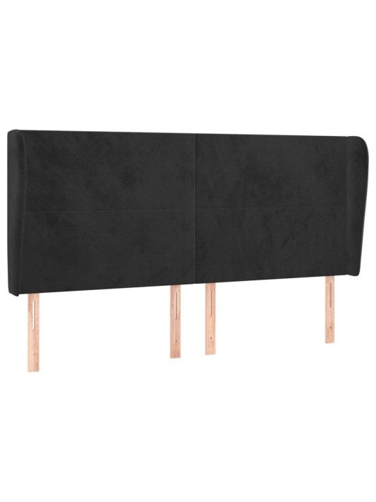 Galvūgalis su auselėmis, juodas, 203x23x118/128cm, aksomas
