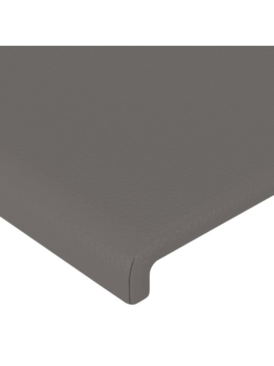 Galvūgalis su auselėmis, pilkas, 83x23x118/128cm, dirbtinė oda