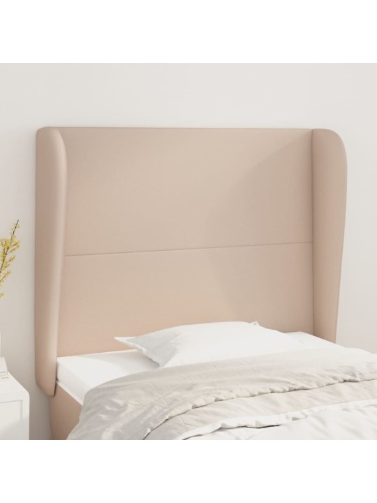Galvūgalis su auselėmis, kapučino, 93x23x118/128cm, netikra oda