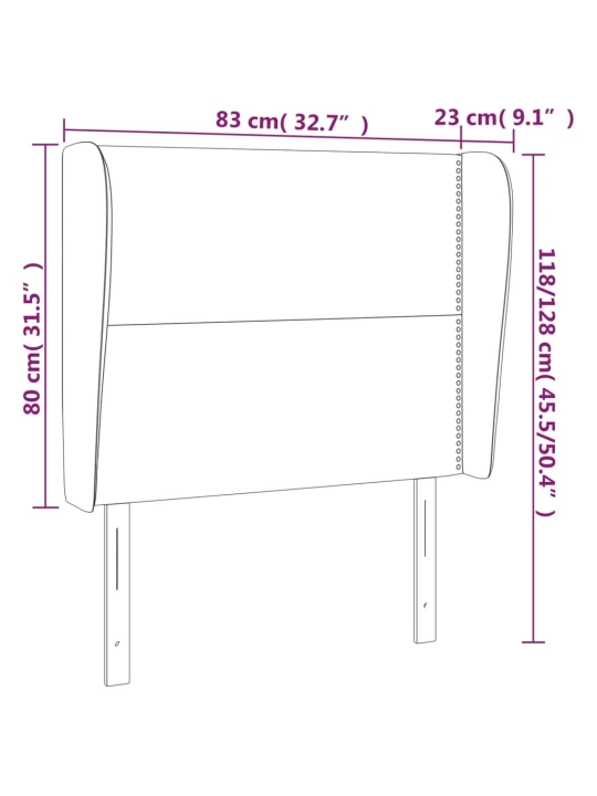 Galvūgalis su auselėmis, žalias, 83x23x118/128cm, audinys