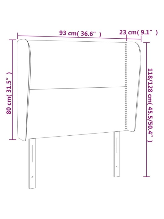 Galvūgalis su auselėmis, rudas, 93x23x118/128cm, audinys