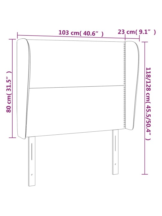 Galvūgalis su auselėmis, juodas, 103x23x118/128cm, audinys