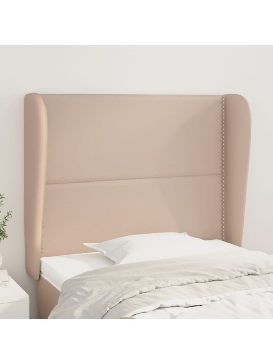 Galvūgalis su auselėmis, kapučino, 93x23x118/128cm, netikra oda