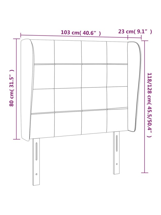 Galvūgalis su auselėmis, juodas, 103x23x118/128cm, audinys