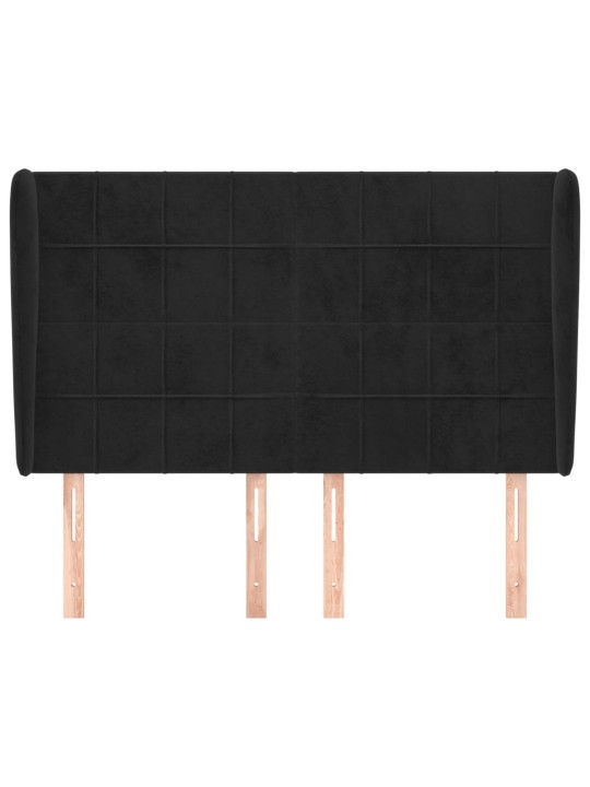 Galvūgalis su auselėmis, juodas, 147x23x118/128cm, aksomas