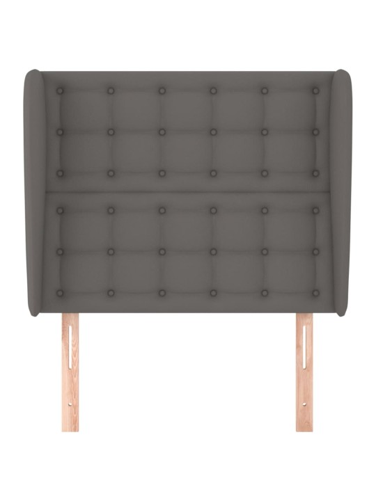 Galvūgalis su auselėmis, pilkas, 93x23x118/128cm, dirbtinė oda