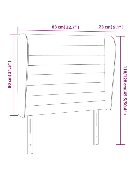 Galvūgalis su auselėmis, taupe, 83x23x118/128cm, audinys