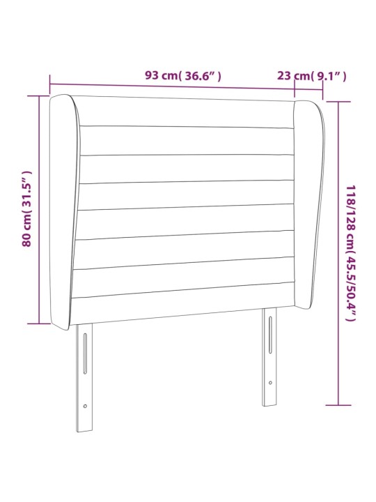 Galvūgalis su auselėmis, taupe, 93x23x118/128cm, audinys
