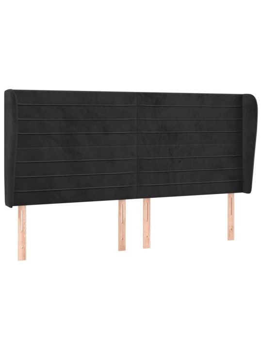 Galvūgalis su auselėmis, juodas, 203x23x118/128cm, aksomas