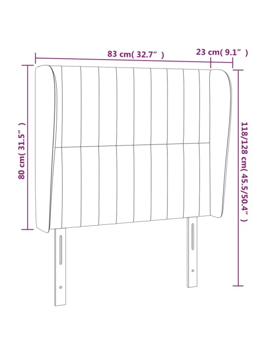 Galvūgalis su auselėmis, juodas, 83x23x118/128cm, audinys
