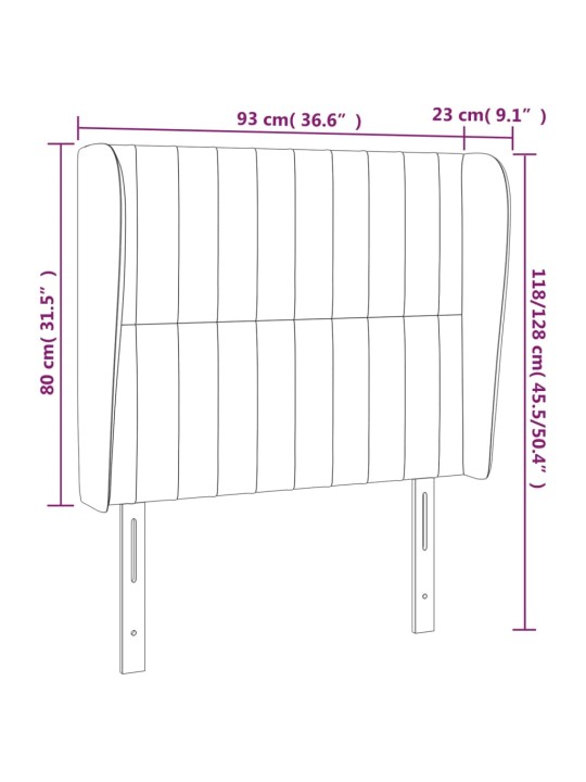 Galvūgalis su auselėmis, rudas, 93x23x118/128cm, audinys