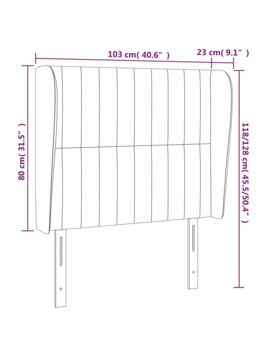 Galvūgalis su auselėmis, rudas, 103x23x118/128cm, audinys