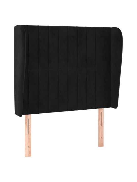 Galvūgalis su auselėmis, juodas, 83x23x118/128cm, aksomas