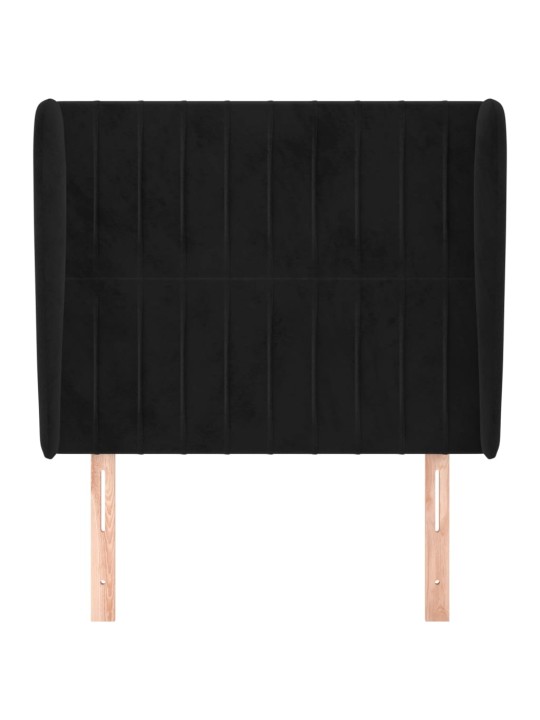 Galvūgalis su auselėmis, juodas, 83x23x118/128cm, aksomas