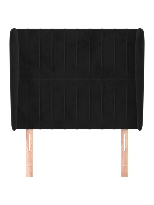 Galvūgalis su auselėmis, juodas, 103x23x118/128cm, aksomas